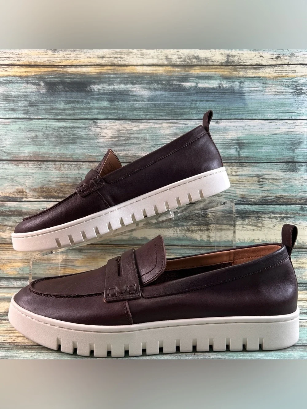 Vionic Uptown Penny Loafers Womens 10M Brown Leather Arch Support Comfort Shoes